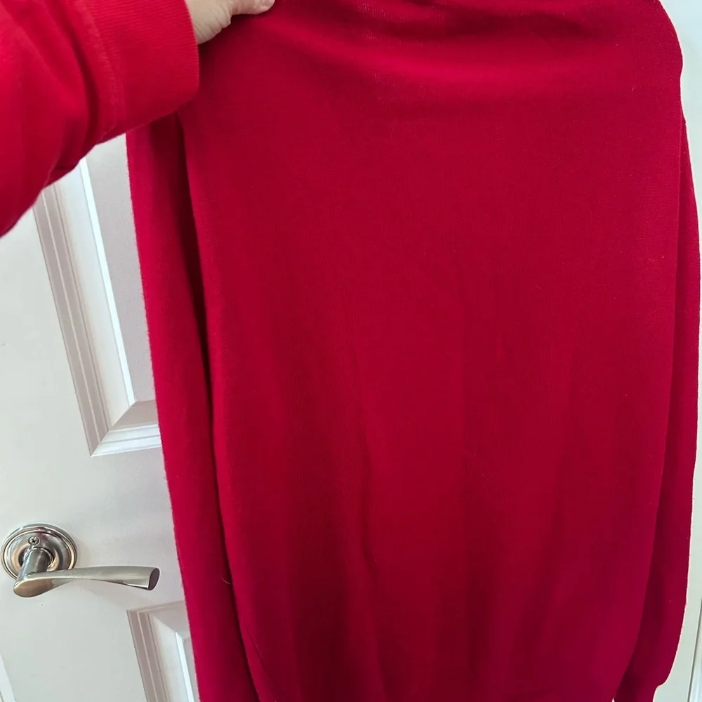Jos. A Bank Merino Wool 3 button collared pullover sweater. True red. Classic.
